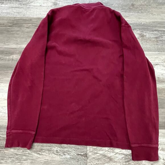 Polo‎ Ralph Lauren Burgundy Red Mens L Estate Rib Quarter Zip Sweater Preppy - Picture 3 of 9